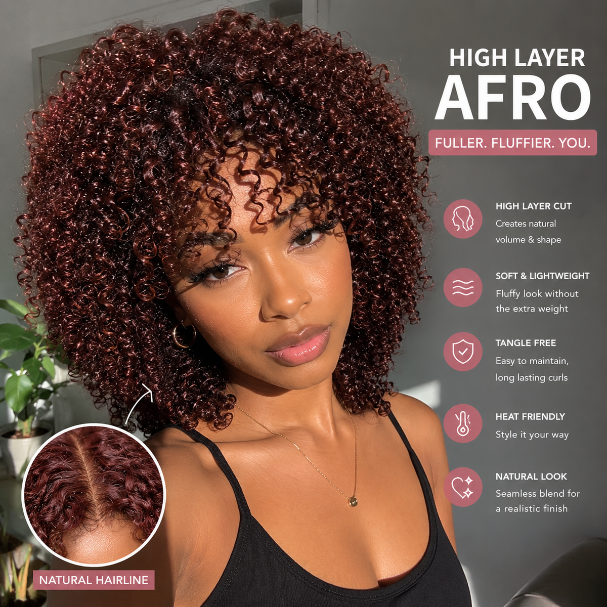 7×5 Glueless Afro Kinky Curly Human Hair Wig